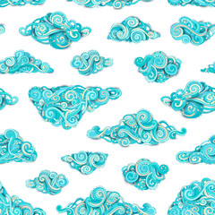 Vector seamless clouds pattern.