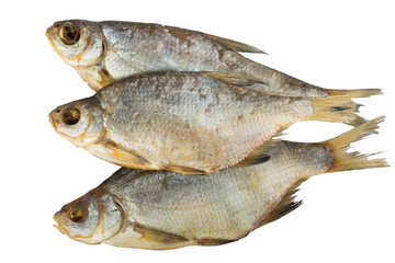 smoked fish on a white background
