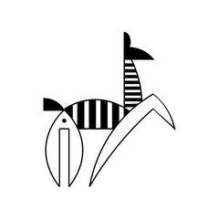 Decorative logo of stylized llama © Elena