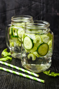 Cucumber and celery water