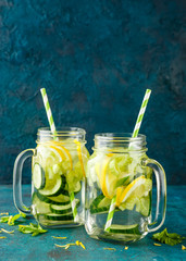 Detox water with cucumber