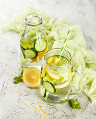 Detox water with cucumber