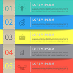 Modern design number 5 step template can used for banner,infographic,data,presentation timeline business,chart, workflow layout,brochure,leaflet ,web design, number options.Vector illustration.