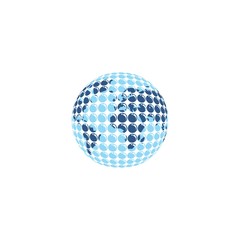 abstract blue sphere earth icon logo