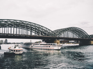 Hohenzollern Bridge and boats