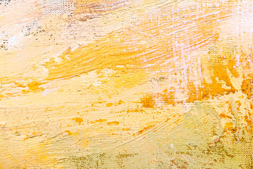 abstract grunge hand painted background with expressive yellow strokes