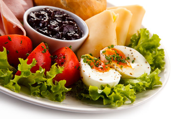 Breakfast with boiled eggs