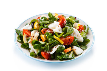 Salad with grilled fish 
