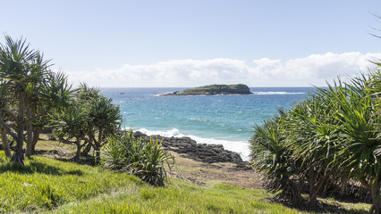 Fingal Head view of Cook Island Australia, New South Wales