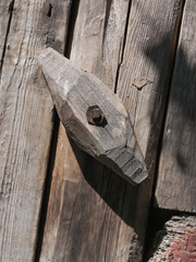 Door Latch on the Wooden Door