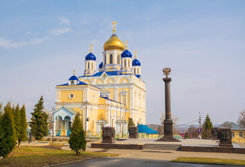 Ascension Cathedral on the Red Square of the ancient Russian town of Yelets