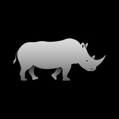 Rhinoceros side view profile.