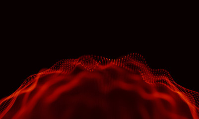 Abstract Red Geometrical Background . Connection structure. Science background. Futuristic Technology HUD Element . onnecting dots and lines . Big data visualization and Business .