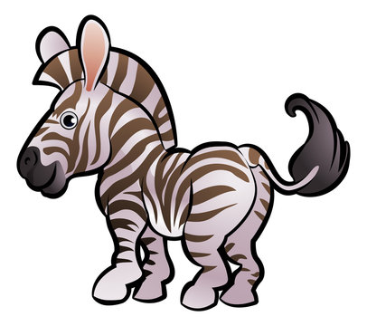 Zebra Safari Animals Cartoon Character