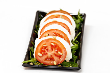 Tomatoes with mozzarella cheese
