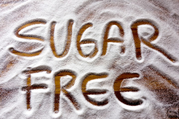 Sugar free sign on table