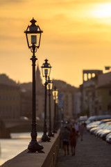 Urban sunset in Florence, Tuscany, Italy - obrazy, fototapety, plakaty