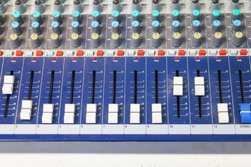 sound mixer control. equipment  old which has dust,  select focus with shallow depth of field.