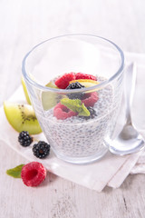 healthy chia pudding with berries