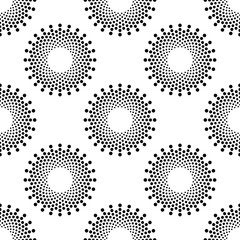 Vector seamless pattern. Modern stylish texture. Monochrome geometric pattern with circles of dots.