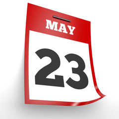 May 23. Calendar on white background.