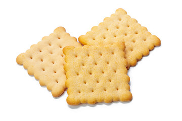 Cracker cookies isolated on white background