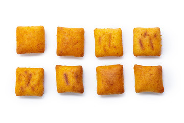 Cracker cookies isolated on white background