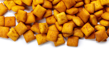 Cracker cookies isolated on white background