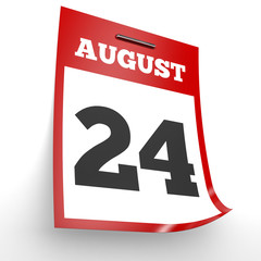 August 24. Calendar on white background.