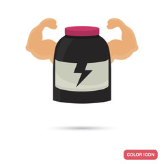 Bottle with sports nutrition color flat icon for web and mjbile design