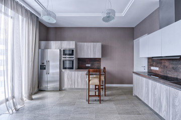 Interior design modern kitchen in the new house.