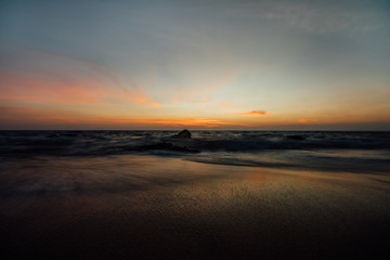 Colorful sunset over ocean.