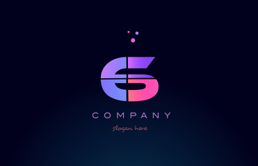 6 six pink magenta purple number digit numeral logo icon vector