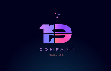 19 nineteen pink magenta purple number digit numeral logo icon vector