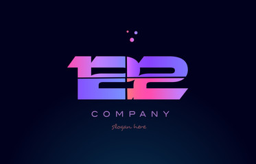 122 pink magenta purple number digit numeral logo icon vector