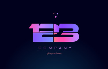 123 pink magenta purple number digit numeral logo icon vector