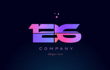 126 pink magenta purple number digit numeral logo icon vector