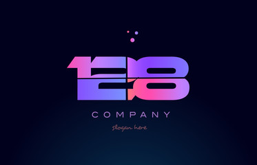 128 pink magenta purple number digit numeral logo icon vector