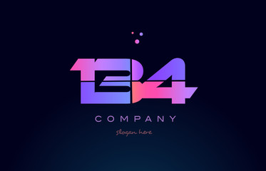 134 pink magenta purple number digit numeral logo icon vector