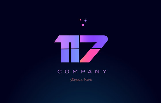 117 pink magenta purple number digit numeral logo icon vector