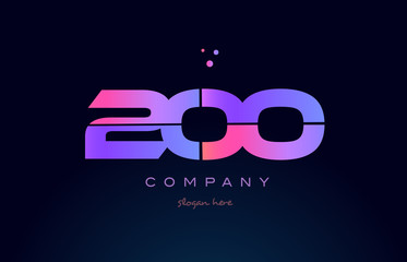 200 pink magenta purple number digit numeral logo icon vector