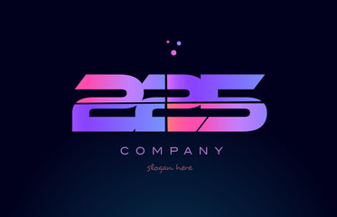 225 pink magenta purple number digit numeral logo icon vector