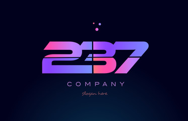 237 pink magenta purple number digit numeral logo icon vector