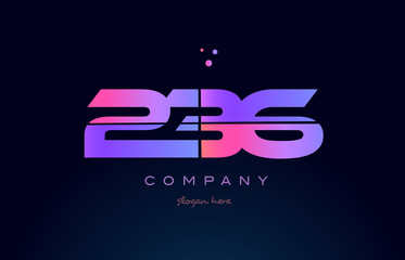 236 pink magenta purple number digit numeral logo icon vector