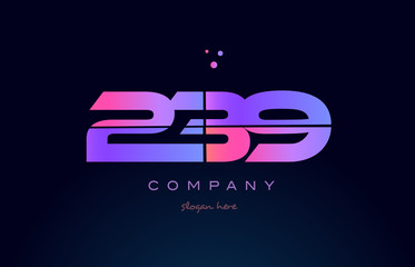 239 pink magenta purple number digit numeral logo icon vector