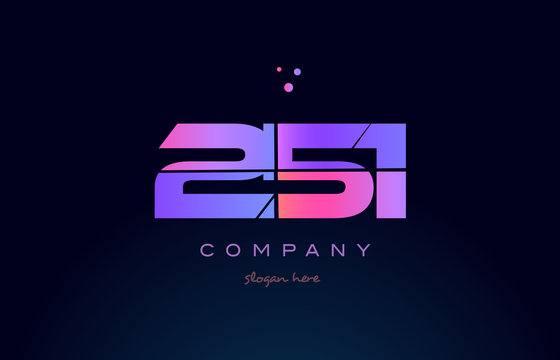 251 pink magenta purple number digit numeral logo icon vector