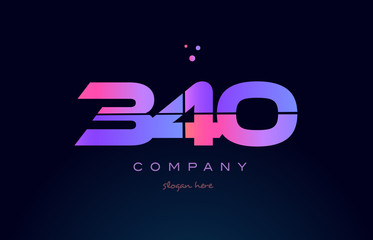 340 pink magenta purple number digit numeral logo icon vector