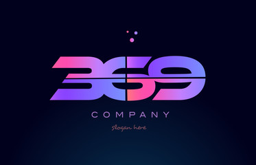 369 pink magenta purple number digit numeral logo icon vector