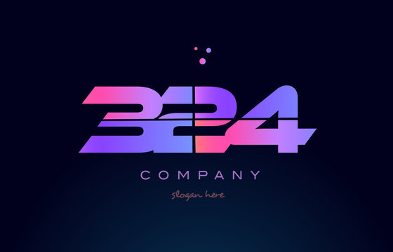 324 pink magenta purple number digit numeral logo icon vector