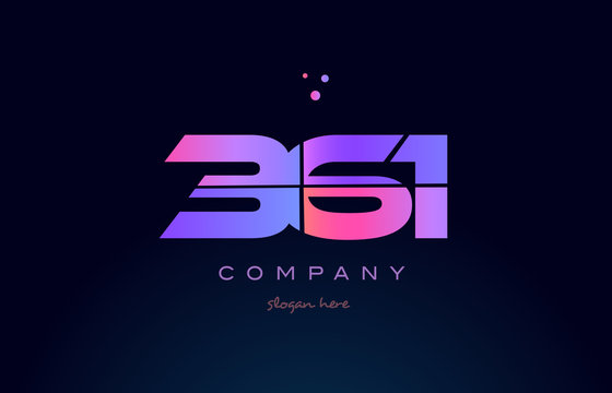 361 pink magenta purple number digit numeral logo icon vector